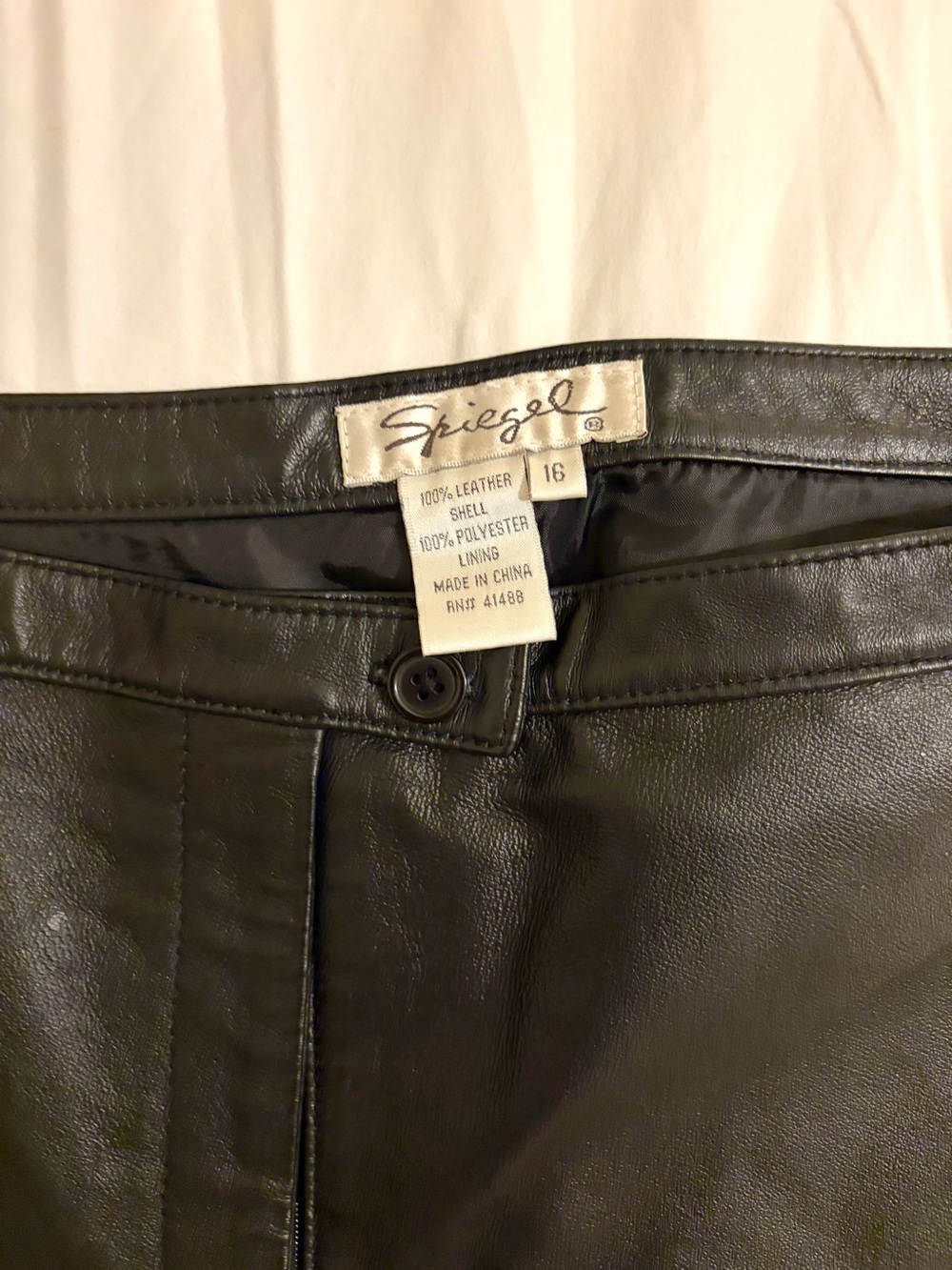 Spiegel Black Leather Boot Cut Pants - Picture 2 of 3